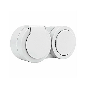 Блок Ovivo Xone 406-010000-923 выключатель 1 клавиша + розетка с заземлением с крышкой белый