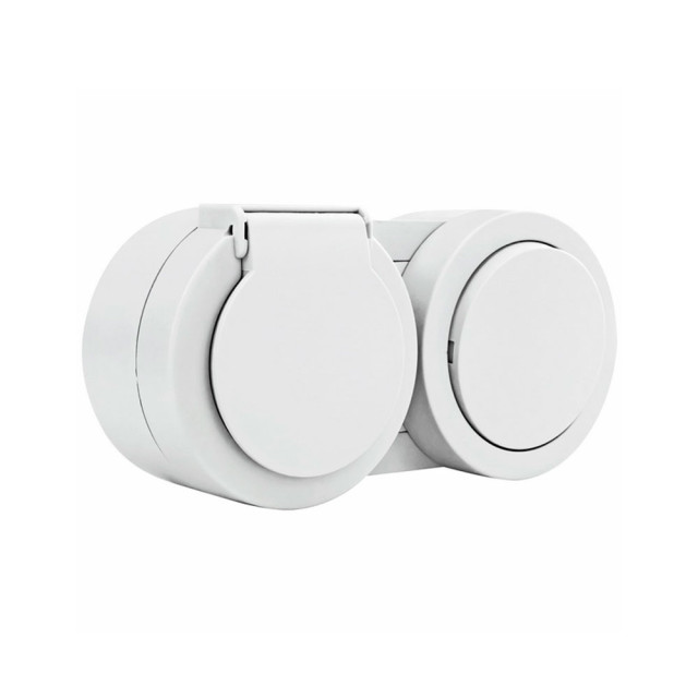 Блок Ovivo Xone 406-010000-923 выключатель 1 клавиша + розетка с заземлением с крышкой белый