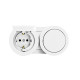 Блок Ovivo Xone 406-010000-923 выключатель 1 клавиша + розетка с заземлением с крышкой белый
