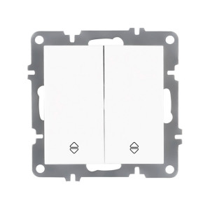Выключатель проходной Arvia Electric Karen 50 01 1000 211 2 клавиши белый механизм