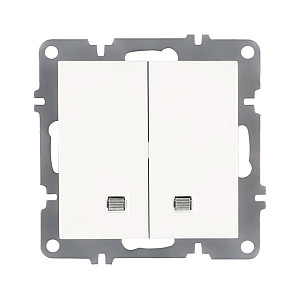 Выключатель Arvia Electric Karen 50 01 1000 203 2 клавиши с подсветкой белый механизм