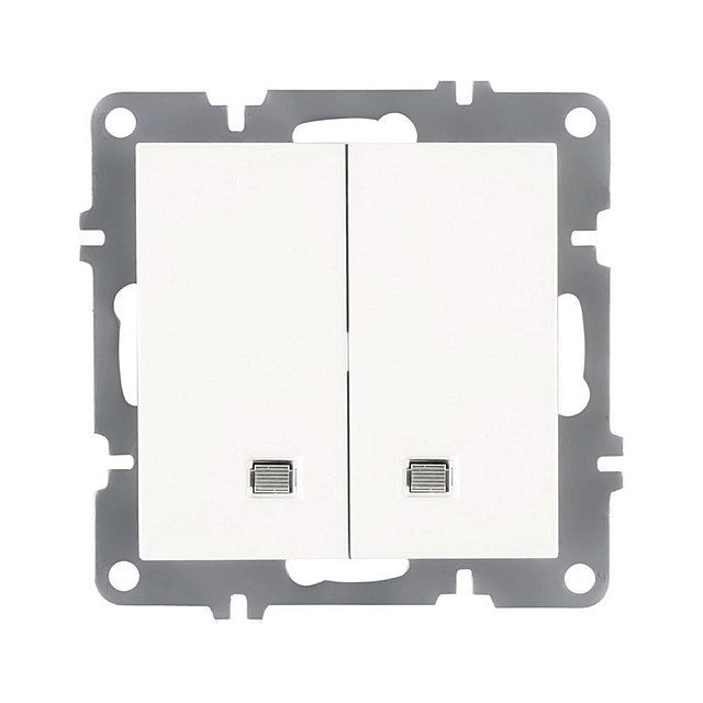 Выключатель Arvia Electric Karen 50 01 1000 203 2 клавиши с подсветкой белый механизм