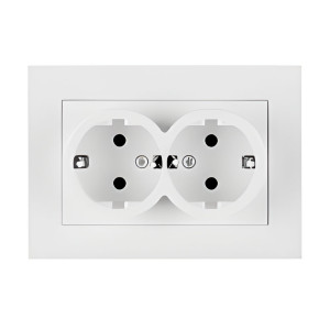Розетка Arvia Electric Karen 20 01 1000 907 2 места с заземлением белая