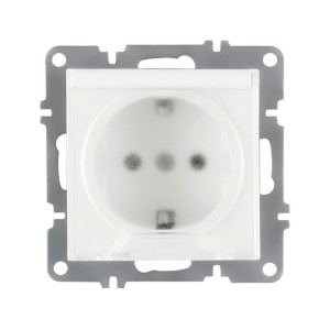 Розетка Arvia Electric Karen 50 01 1000 218 с заземлением с крышкой белая механизм