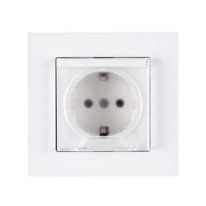 Розетка Arvia Electric Karen 50 01 1000 218 с заземлением с крышкой белая механизм