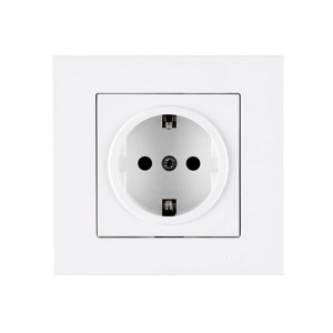 Розетка Arvia Electric Karen 50 01 1000 217 1 гнездо с зазаемлением белая механизм