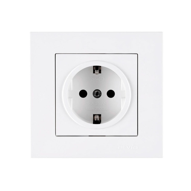 Розетка Arvia Electric Karen 50 01 1000 217 1 гнездо с зазаемлением белая механизм