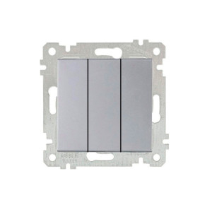 Выключатель Mutlusan Rita 2200-409-0182 3 клавиши 10А нержавеющая сталь