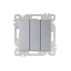Выключатель Mutlusan Rita 2200-409-0182 3 клавиши 10А нержавеющая сталь