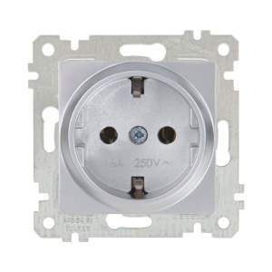 Розетка Mutlusan Rita 2200-600-0282 2P+E нержавеющая сталь