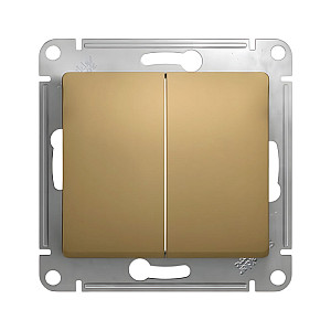 Выключатель Schneider Electric Glossa 000451 2 клавиши титан