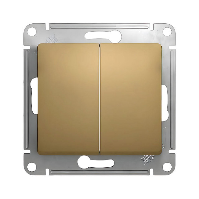 Выключатель Schneider Electric Glossa 000451 2 клавиши титан