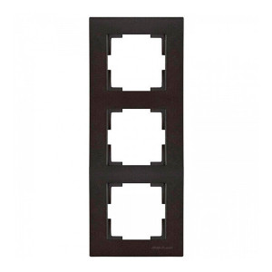 Рамка Mutlusan Rita 2220-800-2384 3 поста вертикальный монтаж черный матовый