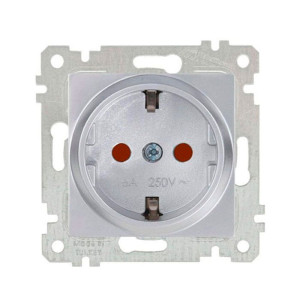 Розетка Mutlusan Rita 2200-605-0282 2P+E защитные шторки нержавеющая сталь