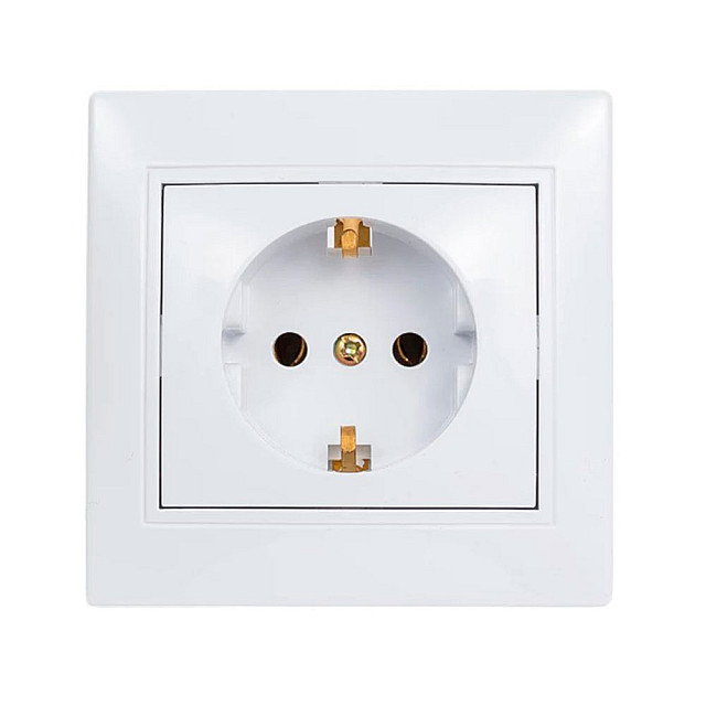 Розетка Intro Plano 1-202-01 2P+E Schuko 16АХ-250В СУ белый
