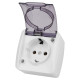 Розетка TDM Electric Селигер SQ1818-0007 2П+3 открытой установки IP54 16А с прозрачной крышкой белая