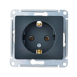 Розетка Schneider Electric Glossa GSL000743 с заземлением антрацит