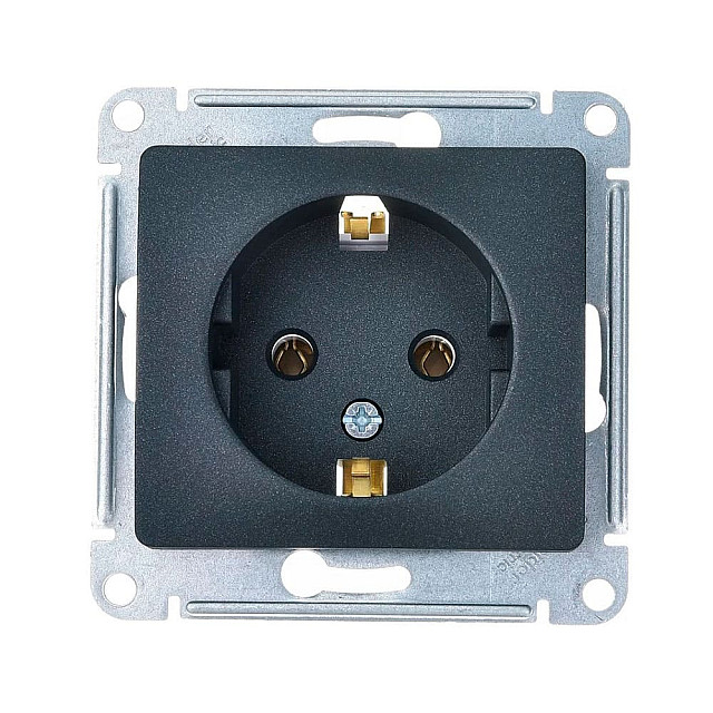Розетка Schneider Electric Glossa GSL000743 с заземлением антрацит