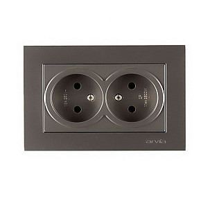 Розетка Arvia Electric Karen 20 06 2000 908 2 места без заземления антрацит