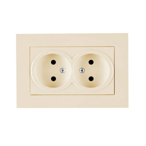 Розетка Arvia Electric Karen 20 02 1000 908 2 места без заземления крем