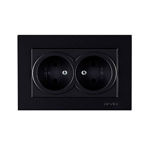 Розетка Arvia Electric Karen 20 07 2000 908 2 места без заземления черный