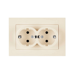 Розетка Arvia Electric Karen 20 02 1000 907 2 места с заземлением крем