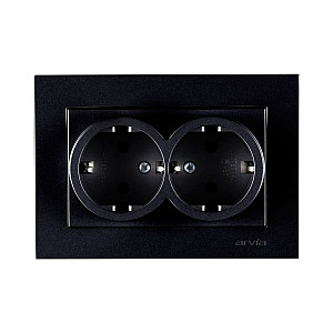 Розетка Arvia Electric Karen 20 07 2000 907 2 места с заземлением черный