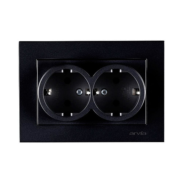 Розетка Arvia Electric Karen 20 07 2000 907 2 места с заземлением черный