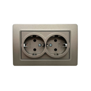 Розетка Arvia Electric Mikra 22 06 2000 908 2 места без заземления антрацит