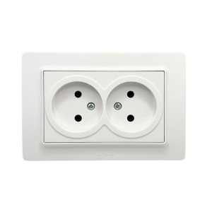 Розетка Arvia Electric Mikra 22 01 1000 908 2 места без заземления белая