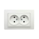 Розетка Arvia Electric Mikra 22 01 1000 908 2 места без заземления белая