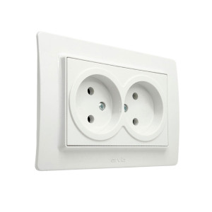 Розетка Arvia Electric Mikra 22 01 1000 908 2 места без заземления белая