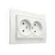Розетка Arvia Electric Mikra 22 01 1000 908 2 места без заземления белая