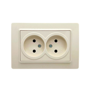 Розетка Arvia Electric Mikra 22 02 1000 908 2 места без заземления крем