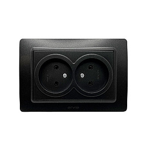 Розетка Arvia Electric Mikra 22 07 2000 908 2 места без заземления черный