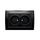 Розетка Arvia Electric Mikra 22 07 2000 908 2 места без заземления черный