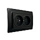 Розетка Arvia Electric Mikra 22 07 2000 908 2 места без заземления черный