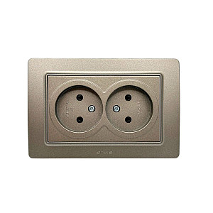 Розетка Arvia Electric Mikra 22 06 2000 907 2 места с заземлением антрацит