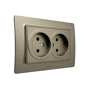 Розетка Arvia Electric Mikra 22 06 2000 907 2 места с заземлением антрацит