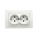 Розетка Arvia Electric Mikra 22 01 1000 907 2 места с заземлением белая