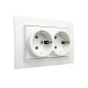 Розетка Arvia Electric Mikra 22 01 1000 907 2 места с заземлением белая