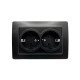 Розетка Arvia Electric Mikra 22 07 2000 907 2 места с заземлением черный