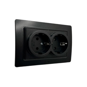 Розетка Arvia Electric Mikra 22 07 2000 907 2 места с заземлением черный