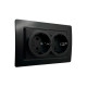 Розетка Arvia Electric Mikra 22 07 2000 907 2 места с заземлением черный