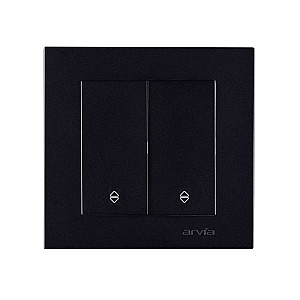 Выключатель проходной Arvia Electric 50 07 2000 211 2 клавиши черный механизм