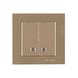 Выключатель Arvia Electric 50 06 2000 203 2 клавиши с подсветкой антрацит механизм