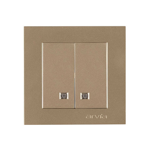 Выключатель Arvia Electric 50 06 2000 203 2 клавиши с подсветкой антрацит механизм