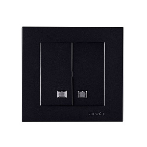 Выключатель Arvia Electric 50 07 2000 203 2 клавиши с подсветкой черный механизм