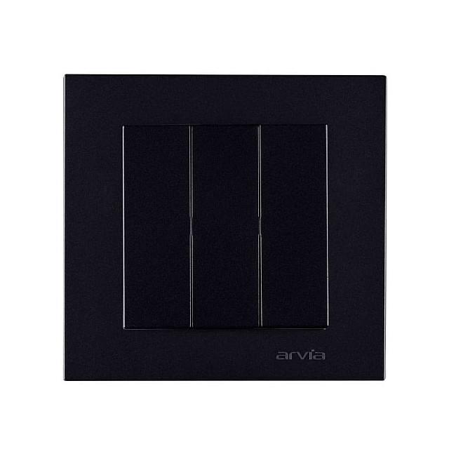 Выключатель Arvia Electric 50 07 2000 254 3 клавиши черный механизм