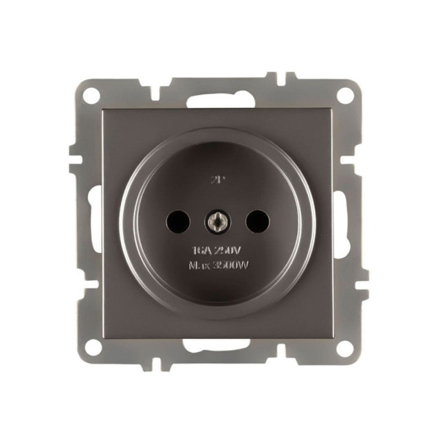 Розетка Arvia Electric 50 06 2000 215 без заземления антрацит механизм